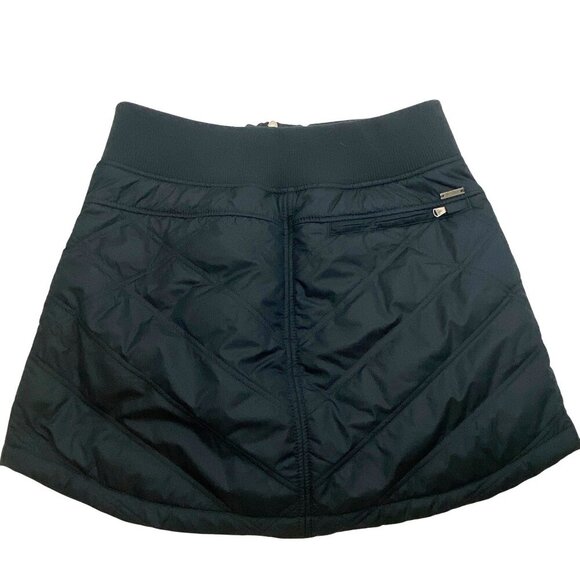 PrAna quilted winter puffer skirt with thick high pile fleece lining women’s M - Picture 2 of 12